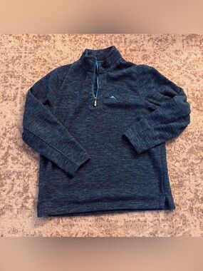 Tommy Bahama Blue Fuzzy Quarter Zip Size Medium